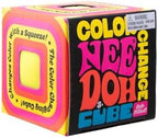 Stretched sensory squeeze toy showing flexible thermoplastic rubber material