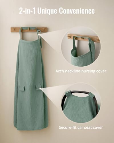 Blissful Diary muslin canopy installed on a baby infant car seat