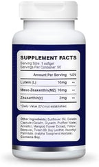 Herbal Bee Eye Supplement rear label showing ingredient dosage facts