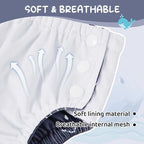 Durio toddler swim diaper folded to show adjustable elastic waistband