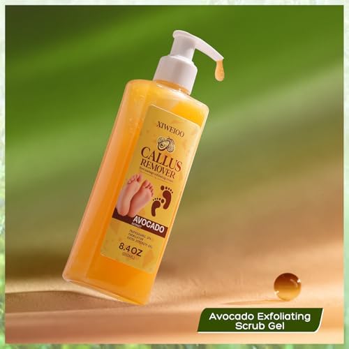 Extra strength exfoliating foot cream with avocado extract for cracked heels.