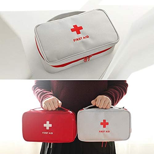 Portable red emergency medicine bag for camping and hiking gear