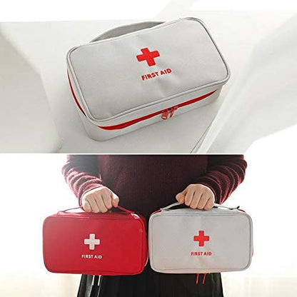 Portable red emergency medicine bag for camping and hiking gear