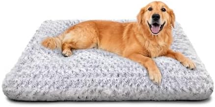 Dog Beds Large Sized Dog, Washable Durable Pet Bed, Deluxe Plush Soft & Comfortable Dog Crate Bed Pad for Large, Jumbo, Medium, Small Dogs Breeds, 35"X 23"-XL, Light Gray - Image 2
