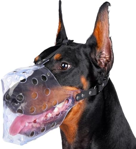 Mayerzon dog muzzle showing ventilation holes and design