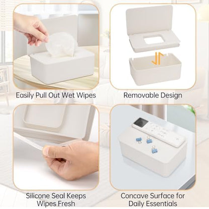 Open lid detail of wenvastree wipe holder with refill pack