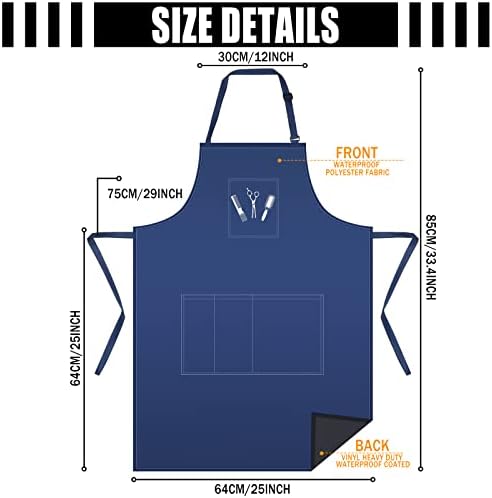 Janmercy waterproof apron showing back vinyl lining and stitching