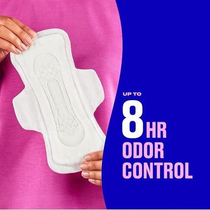 Carefree feminine care pads with secure fit wings for leak prevention