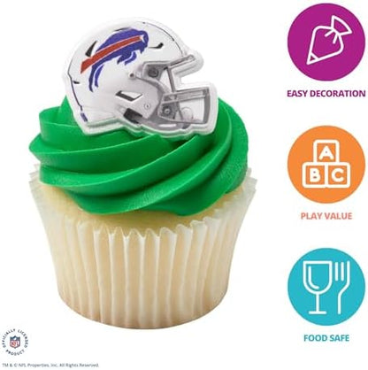 Officially licensed Buffalo Bills football helmet cupcake topper