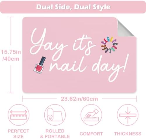 Deciniee manicure desk mat being used as a hand rest