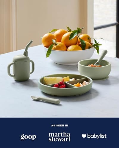 Lalo baby suction plates in sage green color