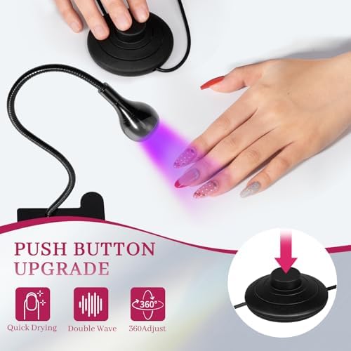 Krofaue dual source gel nail dryer showing the complete layout including the foot control pedal