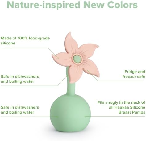 Blush pink flower shaped breast pump lid for milk preservation