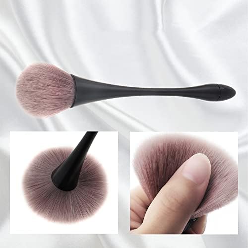 2Pcs Nail Dust Brush Acrylic Brush Cleaner Nail Brushes for Cleaning Dust Dip Powder Brush Large Makeup Brush Blush Brush Nail Clean Up Brush Manicure Brush Nail Art Tools (Gold+Black) - Image 4