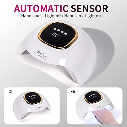 Side profile of white Mirage Layon nail curing lamp