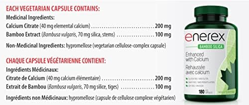 Enerex Bamboo Silica supplement bottle label details