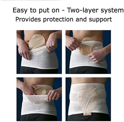 Ostomy pouch inner pocket layer visualization for secure fixation