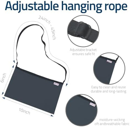 Close up view of the moisture wicking fabric pockets on the Yesito mastectomy support pouch