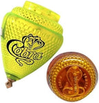 Three assorted color Cobra trompos with metal tips