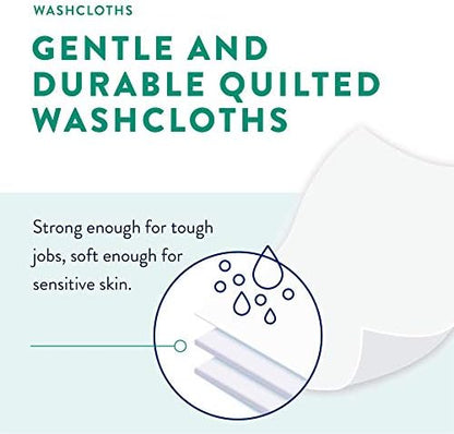Stack of Prevail disposable adult washcloths for hygiene