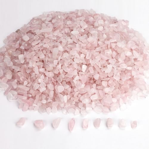 Handful of natural irregular rose quartz healing stones