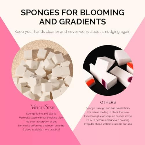 High density white nail sponges for ombre gradient manicure