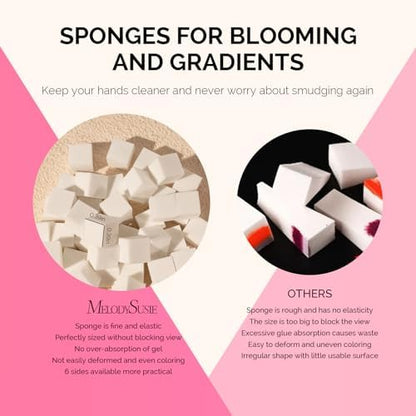 High density white nail sponges for ombre gradient manicure