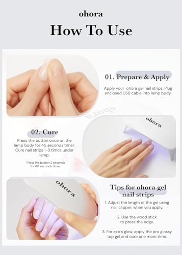 Top angle view of Ohora professional grade mini LED light for nail stickers.