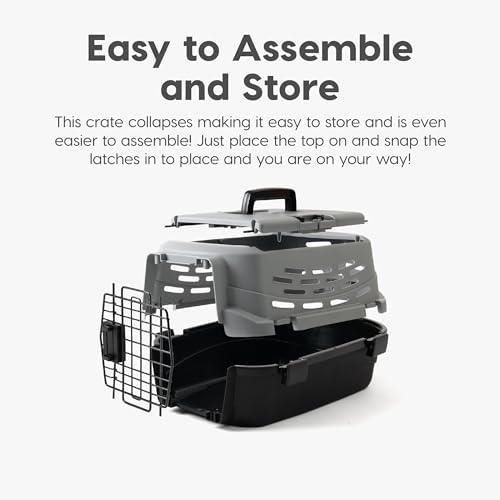 IRIS USA small dog travel kennel showing the side ventilation holes for optimal airflow.