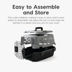 IRIS USA small dog travel kennel showing the side ventilation holes for optimal airflow.
