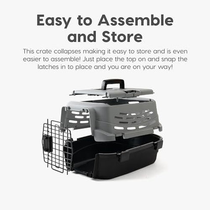 IRIS USA small dog travel kennel showing the side ventilation holes for optimal airflow.
