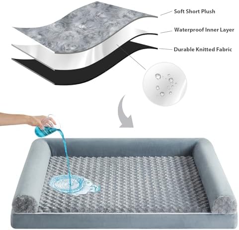 BFPETHOME Orthopedic Washable Dog Beds Large Sized Senior Dog for Comfy Sleeping with Removable Cover, Waterproof Big Soft Pet Couch Bed for Dogs Relax - Image 6