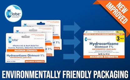 USA imported Globe hydrocortisone ointment for skin rash and inflammation.