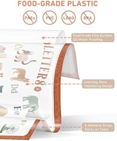Portable stick on baby placemats for restaurants inside a diaper bag