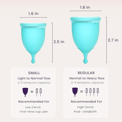EcoBlossom eco-friendly feminine hygiene kit with reusable silicone cups.