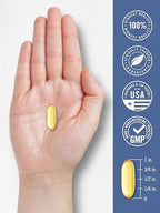 Sealed safety cap and quality assurance seal on Carlyle fish oil bottle