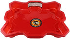 Portable red spinning top battle arena for competitive play