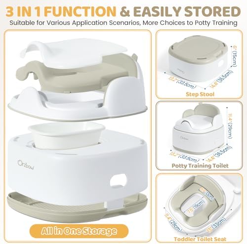 Orzbow detachable baby potty with the lid open showing the removable inner pot.