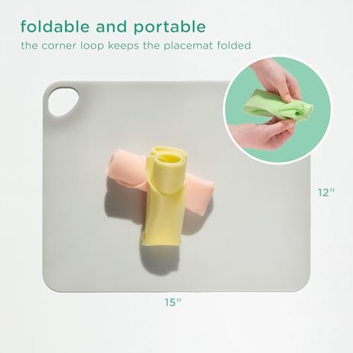 Olababy non slip silicone baby dining mat rolled inside its travel case