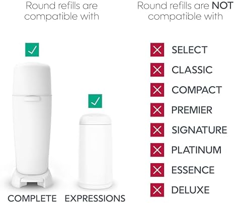 Side view of the eight pack round refill cartridges stacked neatly together