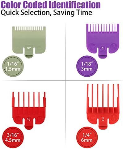Foresrum hair trimmer attachments arranged neatly alongside the included clear storage case and cleaning brush