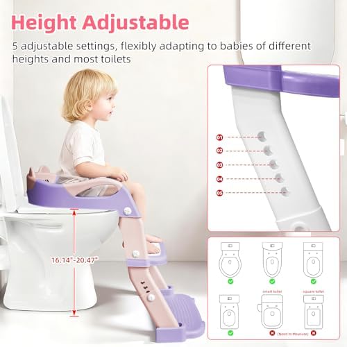 BBfancy kids toilet training chair step ladder unit placed against a western commode.