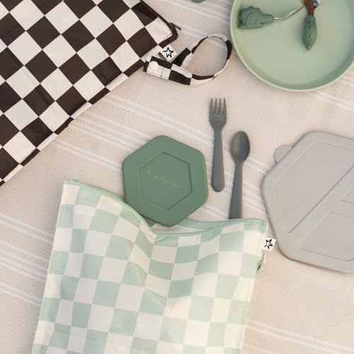 Two-pack reusable waterproof wet bags for baby clothes and travel