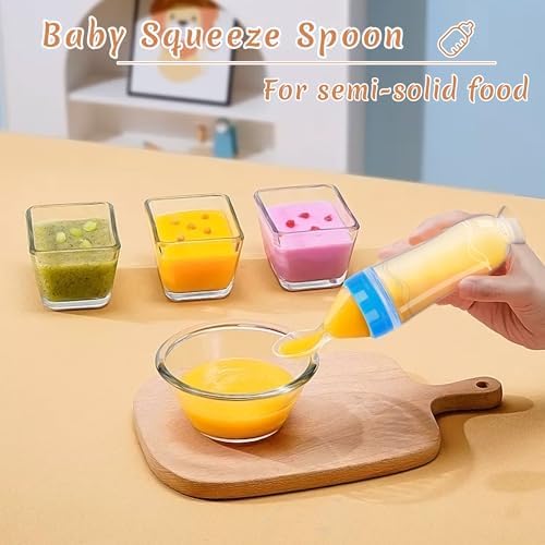 WAJIAYON baby food dispensing bottle disassembled into separate components to show easy cleaning structure.