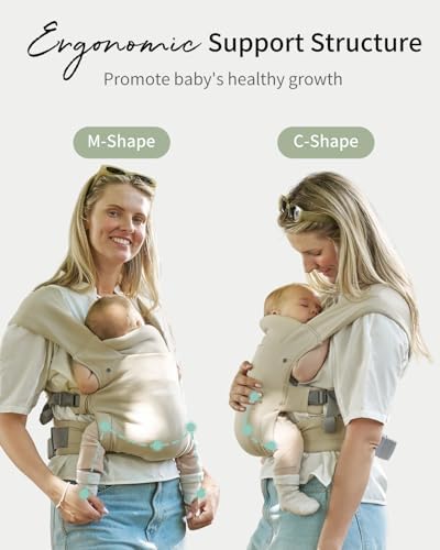 Parent using Grownsy baby carrier hands free