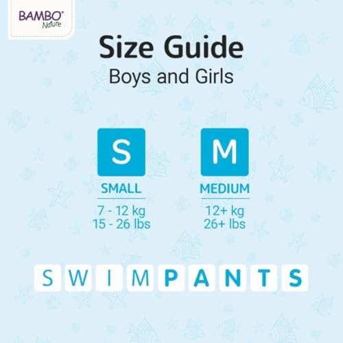 Back packaging view of Bambo Nature chlorine free eco labeled swim pants for kids