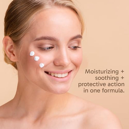 Side angle view of Veloniq sweat resistant daily defense face cream with sun protection
