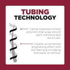Lengthening mascara polymers wrapping individual lashes like extensions