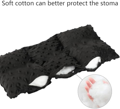 Flosmore stoma guard showing adjustable velcro straps for secure fit