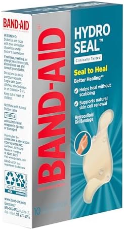 USA imported authentic Band-Aid Hydro Seal gel patches side view packaging details